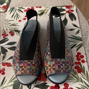 Cloud Colorful Geometric Women's Slingback Shoes